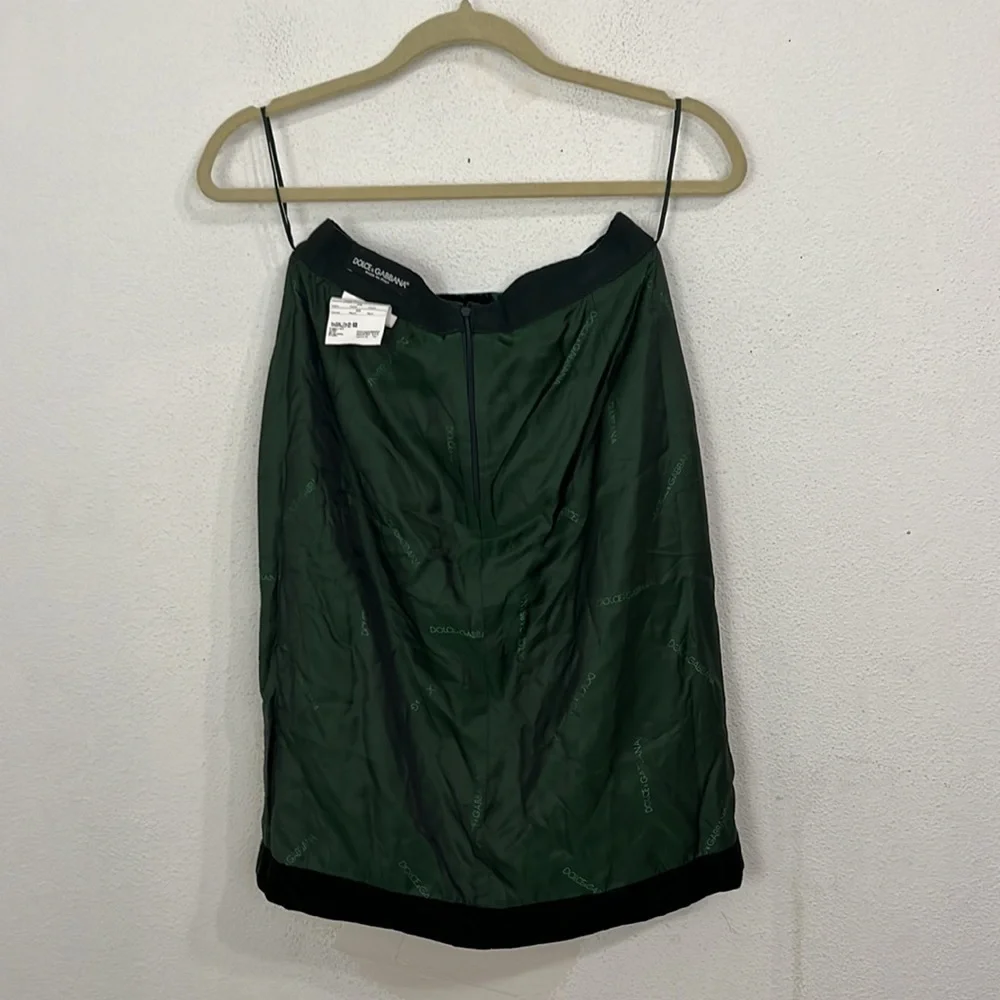 NOT FOR SALE DOLCE & GABANA green velvet midi skirt size 42 - Picture 7 of 14